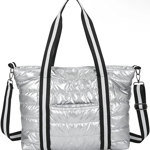 Quilted Crossbody Tote Bag For Women - Lightweight Puffy Hobo Bag